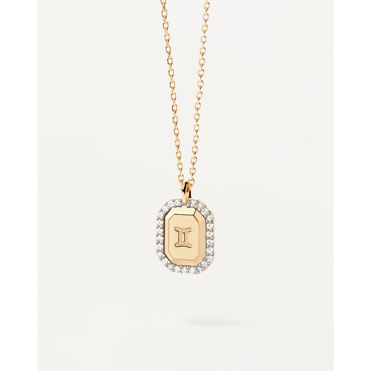 PDPAOLA Collier zodiaque en argent doré- Gémeaux - CO01-570-U PDPAOLA Collier zodiaque en argent plaqué or - Gémeaux - CO01-570-U