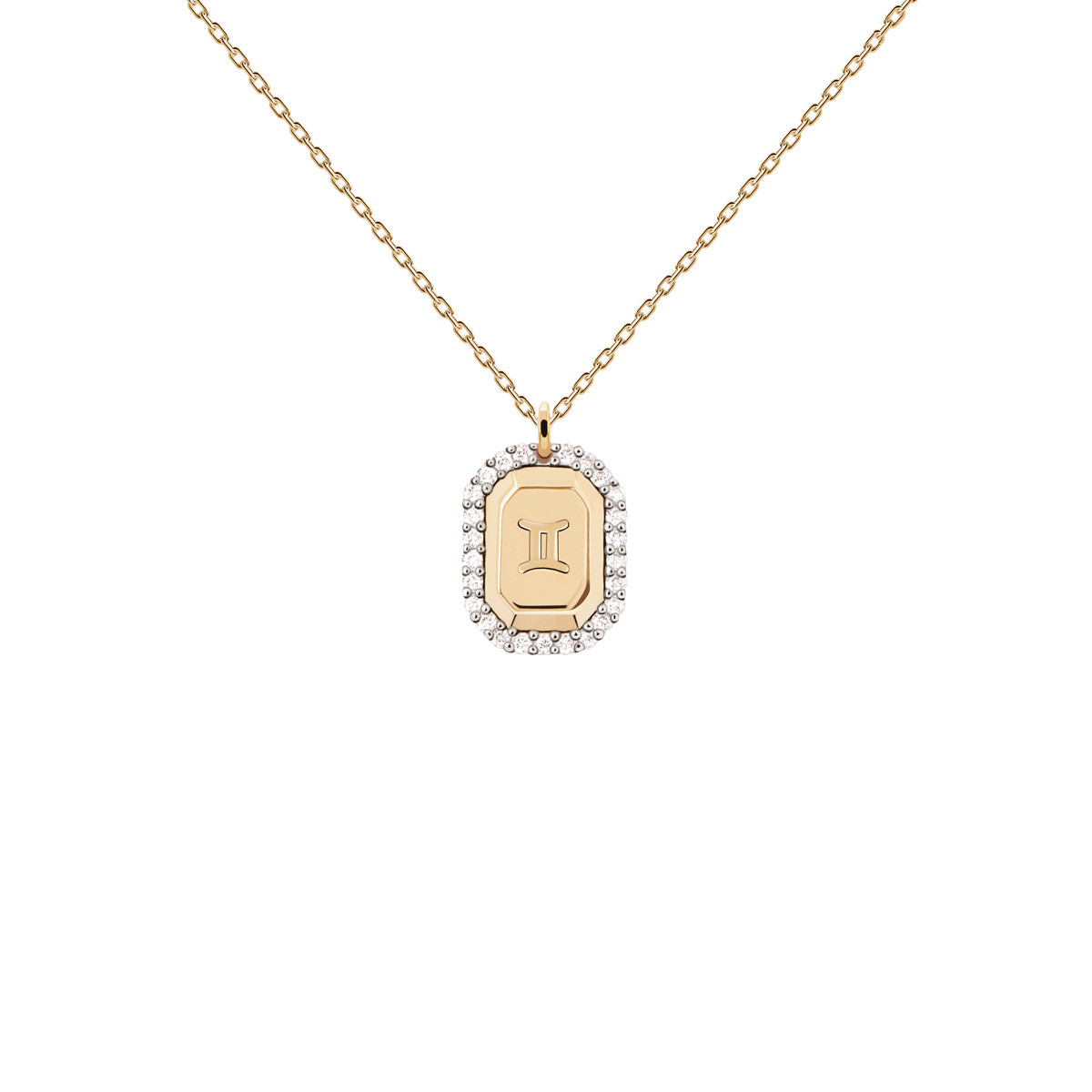PDPAOLA Collier zodiaque en argent doré- Gémeaux - CO01-570-U PDPAOLA Collier zodiaque en argent plaqué or - Gémeaux - CO01-570-U