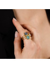 Bague "Elsa" Aqua Calci, Labradorite, Pierre de Lune