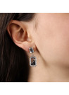 Boucles d'oreilles Guess "Crystal tag" Acier rhodié - JUBE01132JWRH