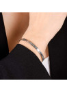 "JE T'AIMAIS, JE T'AIME, JE T'AIMERAI" bracelet jonc argenté à message