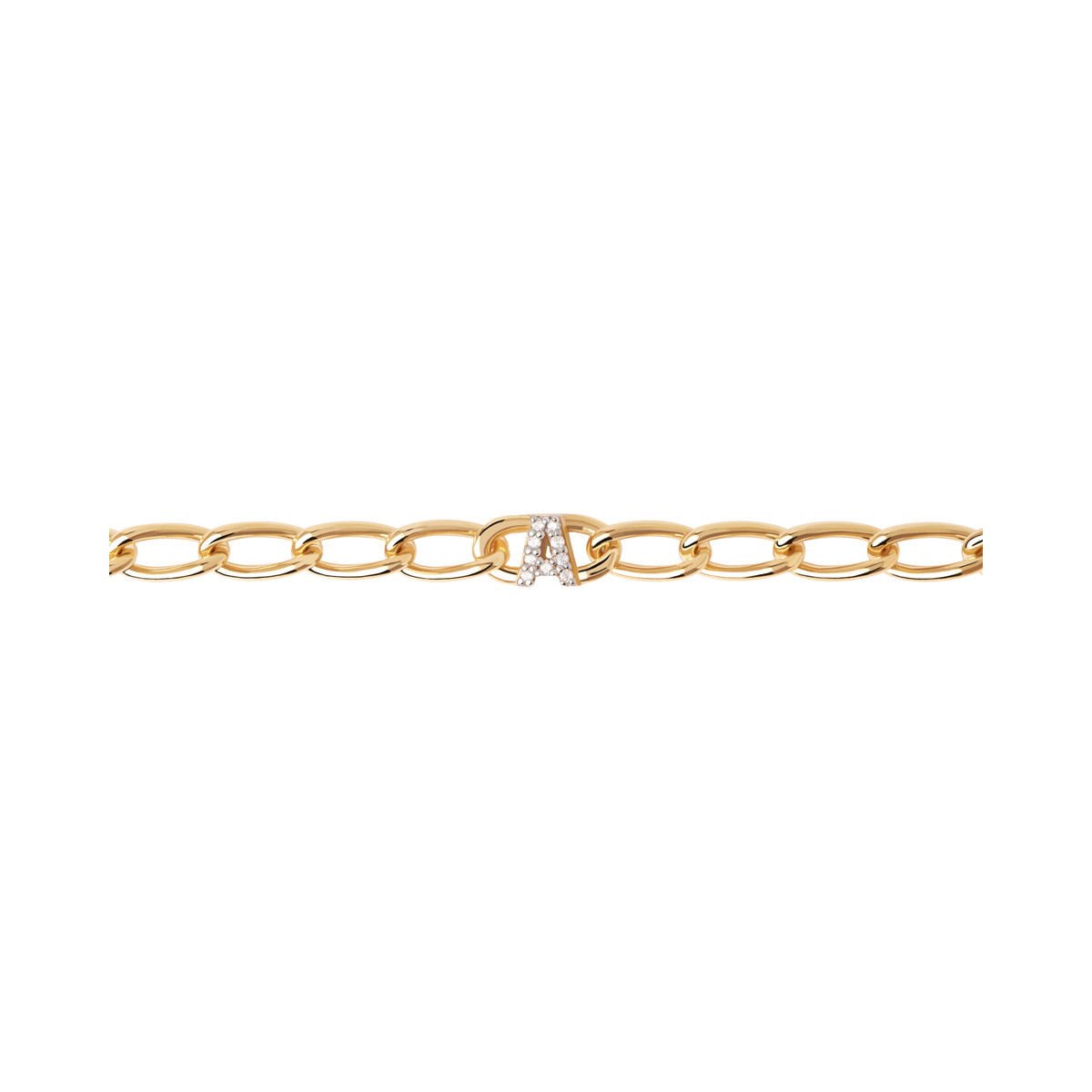 PDPAOLA Bracelet chaîne en argent doré- Lettre A - PU01-538-U PDPAOLA Bracelet chaîne en argent plaqué or - Lettre A - PU01-538-U