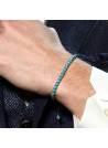 Bracelet Homme perles d'acier et de rocaille turquoise "BLUE DISK STONE"