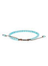 Bracelet Homme perles d'acier et de rocaille turquoise "BLUE DISK STONE"