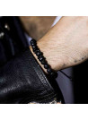 Bracelet Homme ajustable perles noires "ODD"