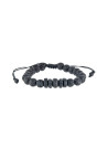 Bracelet Homme ajustable perles noires "ODD"