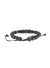 Bracelet Homme ajustable perles noires "ODD"