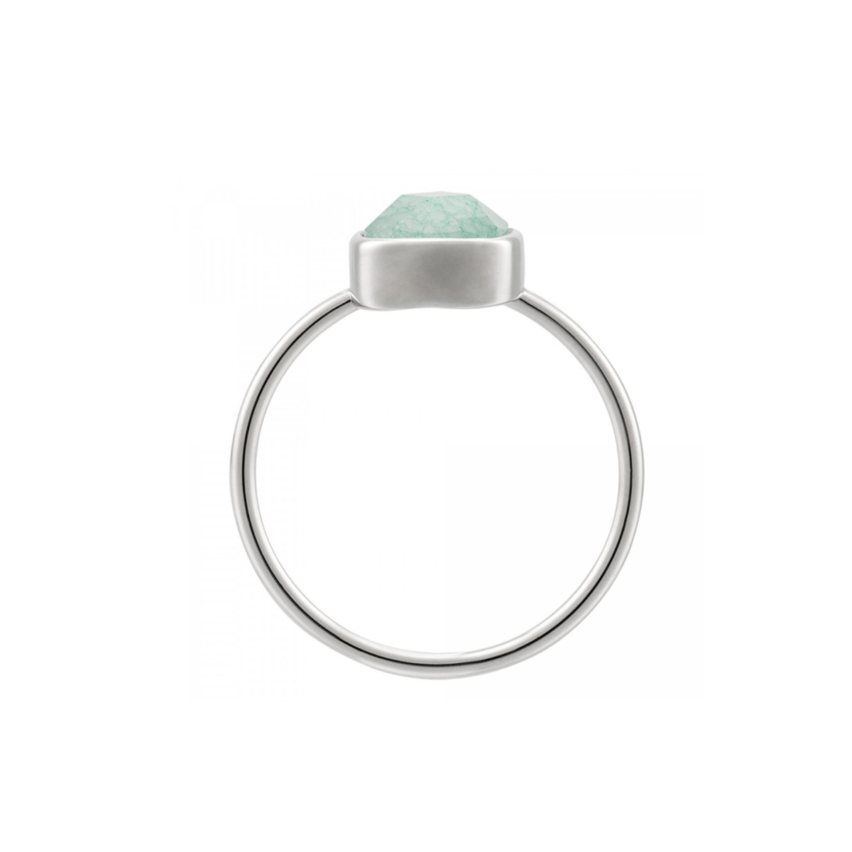 Bague argentée "Ella" Amazonite verte Bague "Arcadia" Amazonite verte Laiton