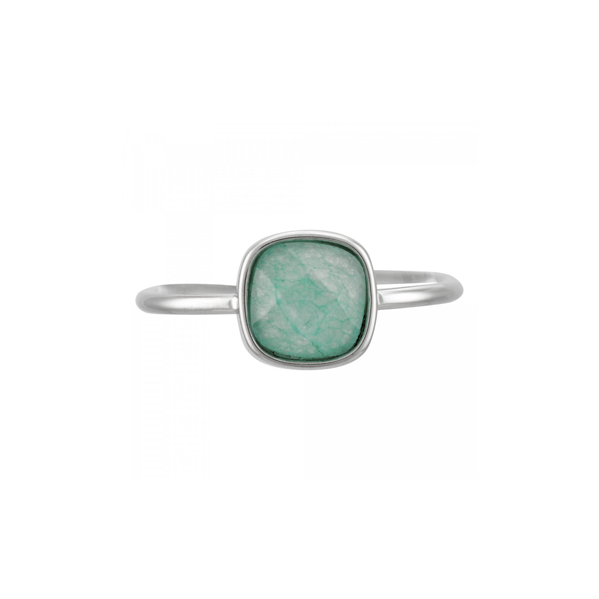 Bague argentée "Ella" Amazonite verte Bague "Arcadia" Amazonite verte Laiton