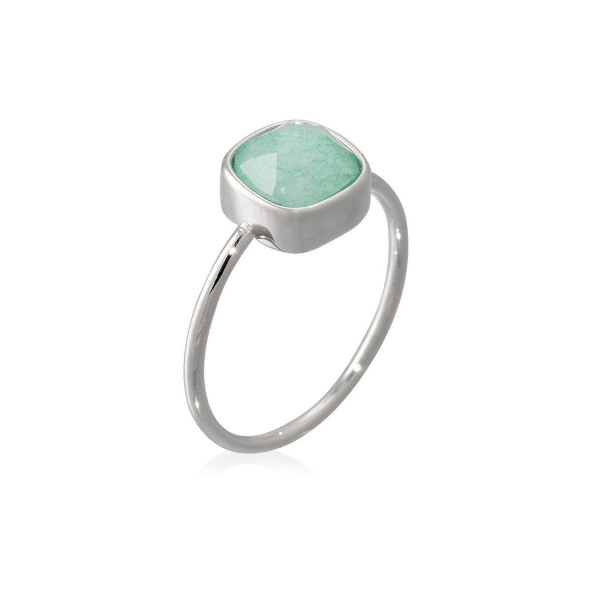 Bague argentée "Ella" Amazonite verte Bague "Arcadia" Amazonite verte Laiton