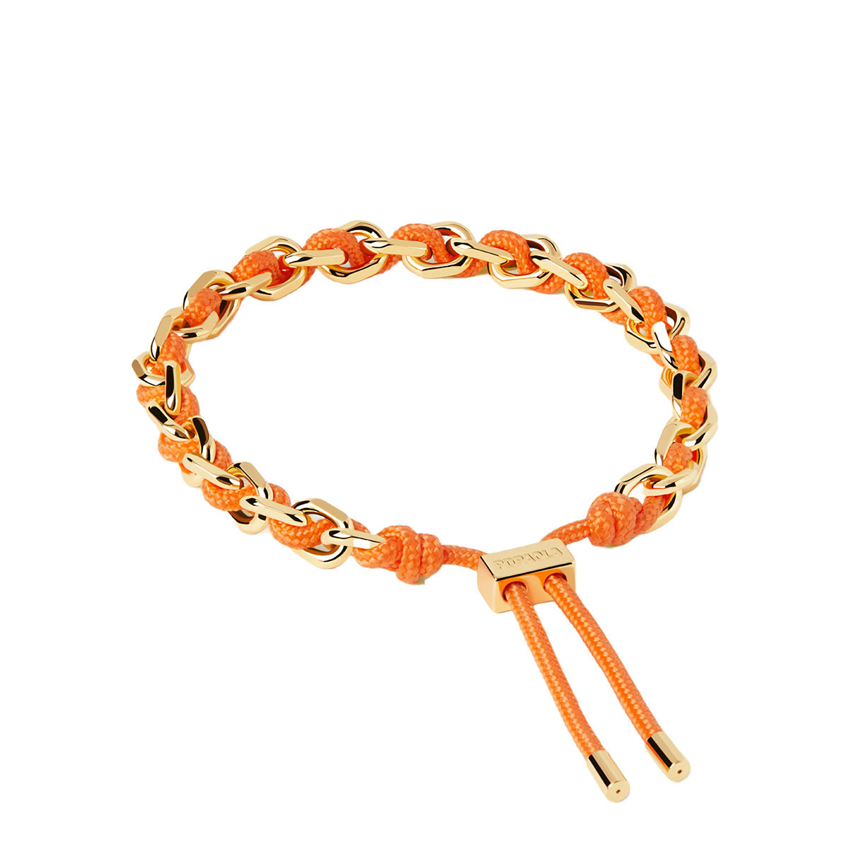 PDPAOLA Bracelet chaîne et cordon en argent plaqué or - Tangerine - PU01-686-U