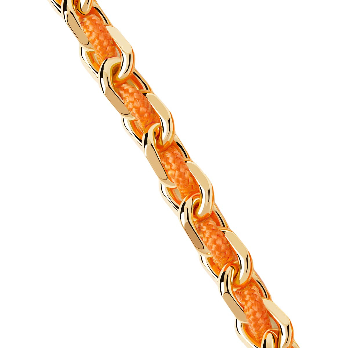 PDPAOLA Bracelet chaîne et corde en argent doré- Tangerine - PU01-686-U PDPAOLA Bracelet chaîne et cordon en argent plaqué or - Tangerine - PU01-686-U