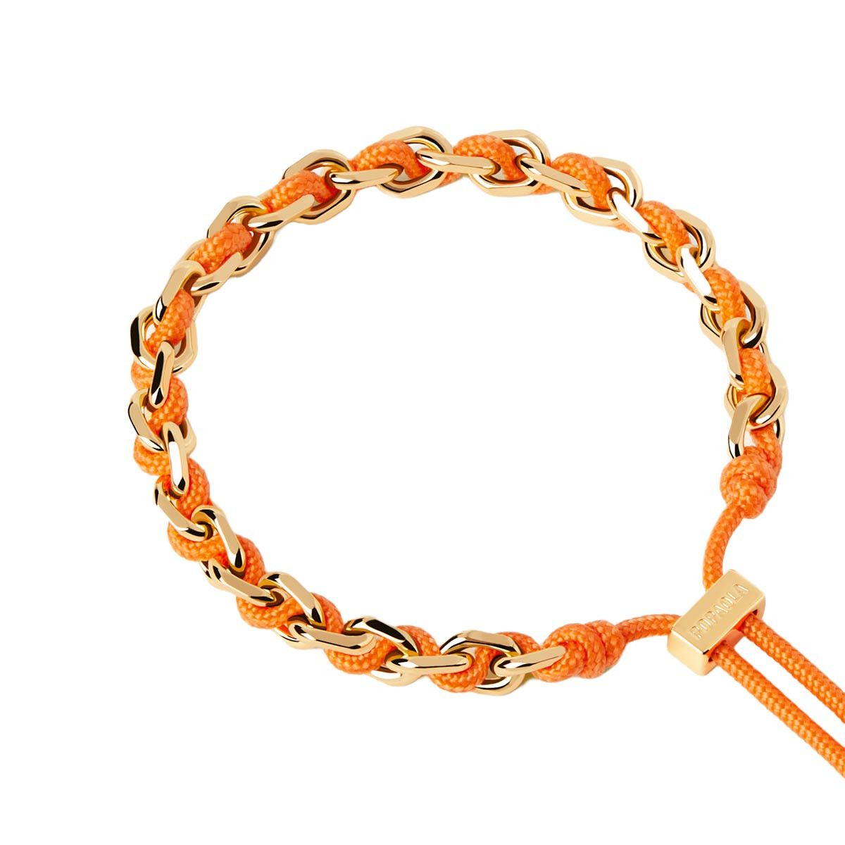 PDPAOLA Bracelet chaîne et cordon en argent plaqué or - Tangerine - PU01-686-U