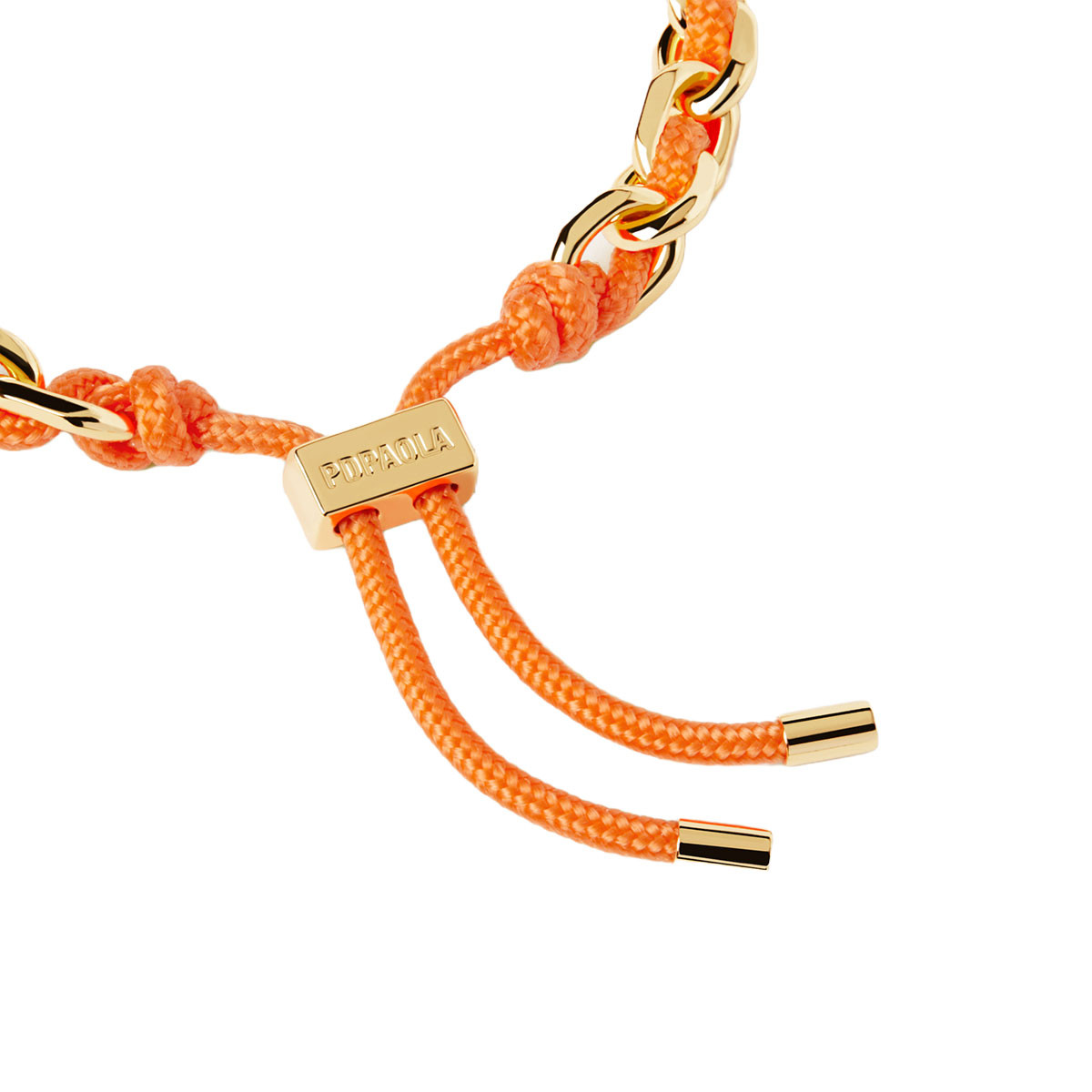PDPAOLA Bracelet chaîne et cordon en argent plaqué or - Tangerine - PU01-686-U