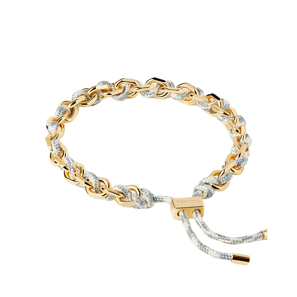 PDPAOLA Bracelet chaîne et corde en argent doré- Sky - PU01-682-U PDPAOLA Bracelet chaîne et cordon en argent plaqué or - Sky - PU01-682-U