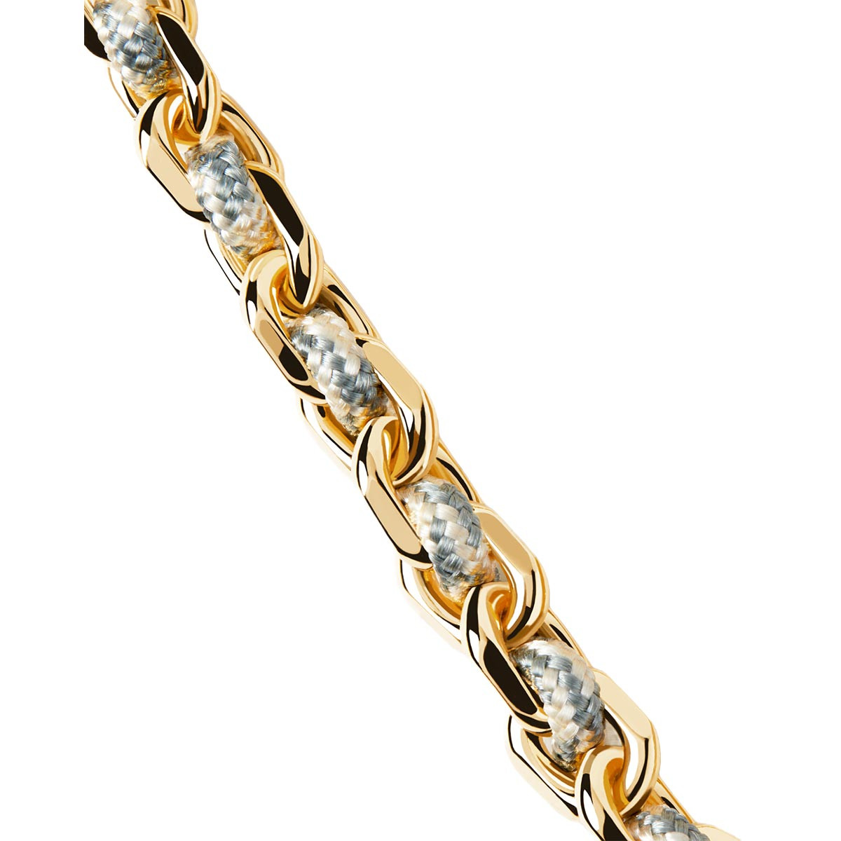 PDPAOLA Bracelet chaîne et corde en argent doré- Sky - PU01-682-U PDPAOLA Bracelet chaîne et cordon en argent plaqué or - Sky - PU01-682-U
