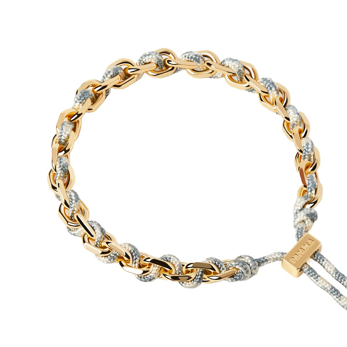 PDPAOLA Bracelet chaîne et corde en argent doré- Sky - PU01-682-U PDPAOLA Bracelet chaîne et cordon en argent plaqué or - Sky - PU01-682-U