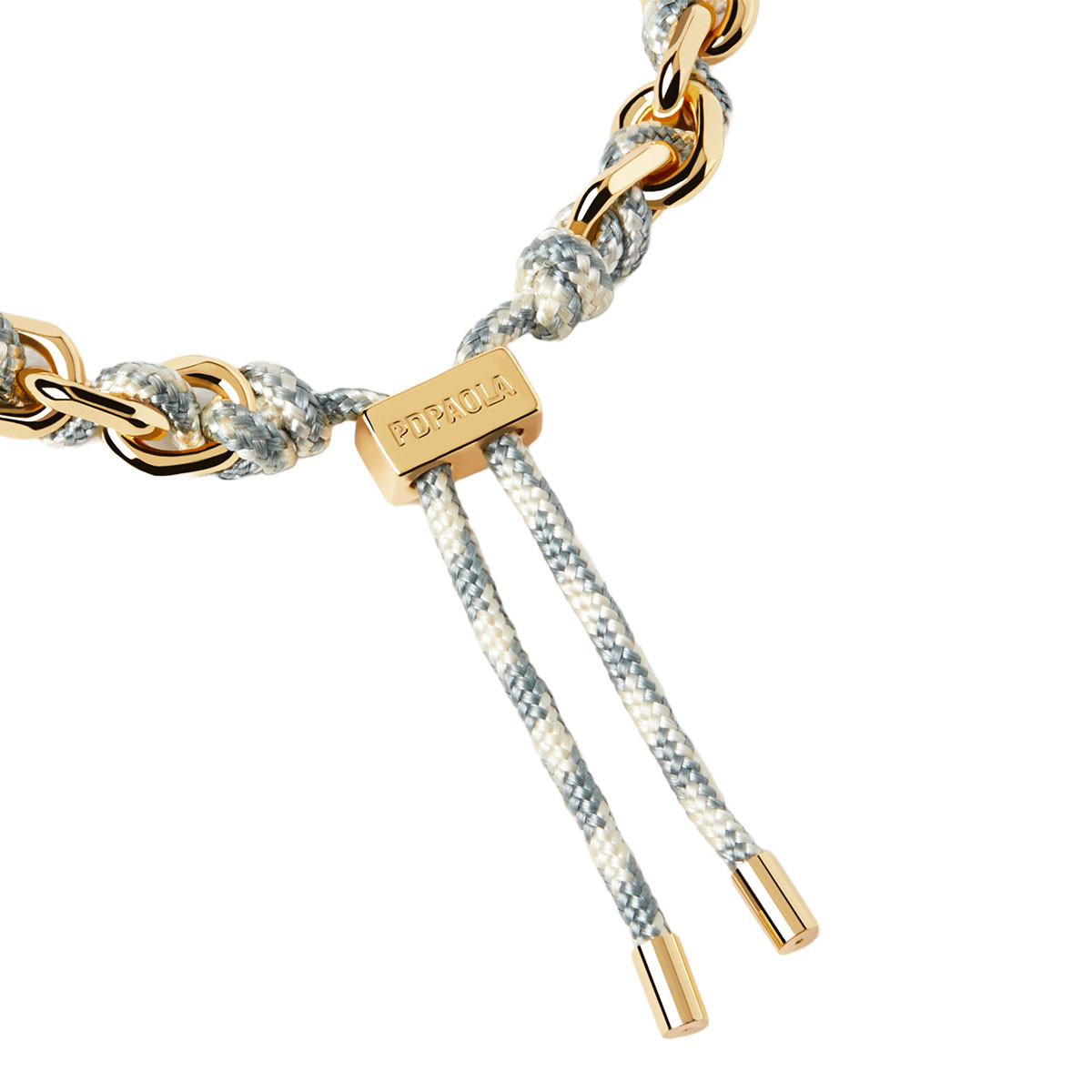 PDPAOLA Bracelet chaîne et corde en argent doré- Sky - PU01-682-U PDPAOLA Bracelet chaîne et cordon en argent plaqué or - Sky - PU01-682-U