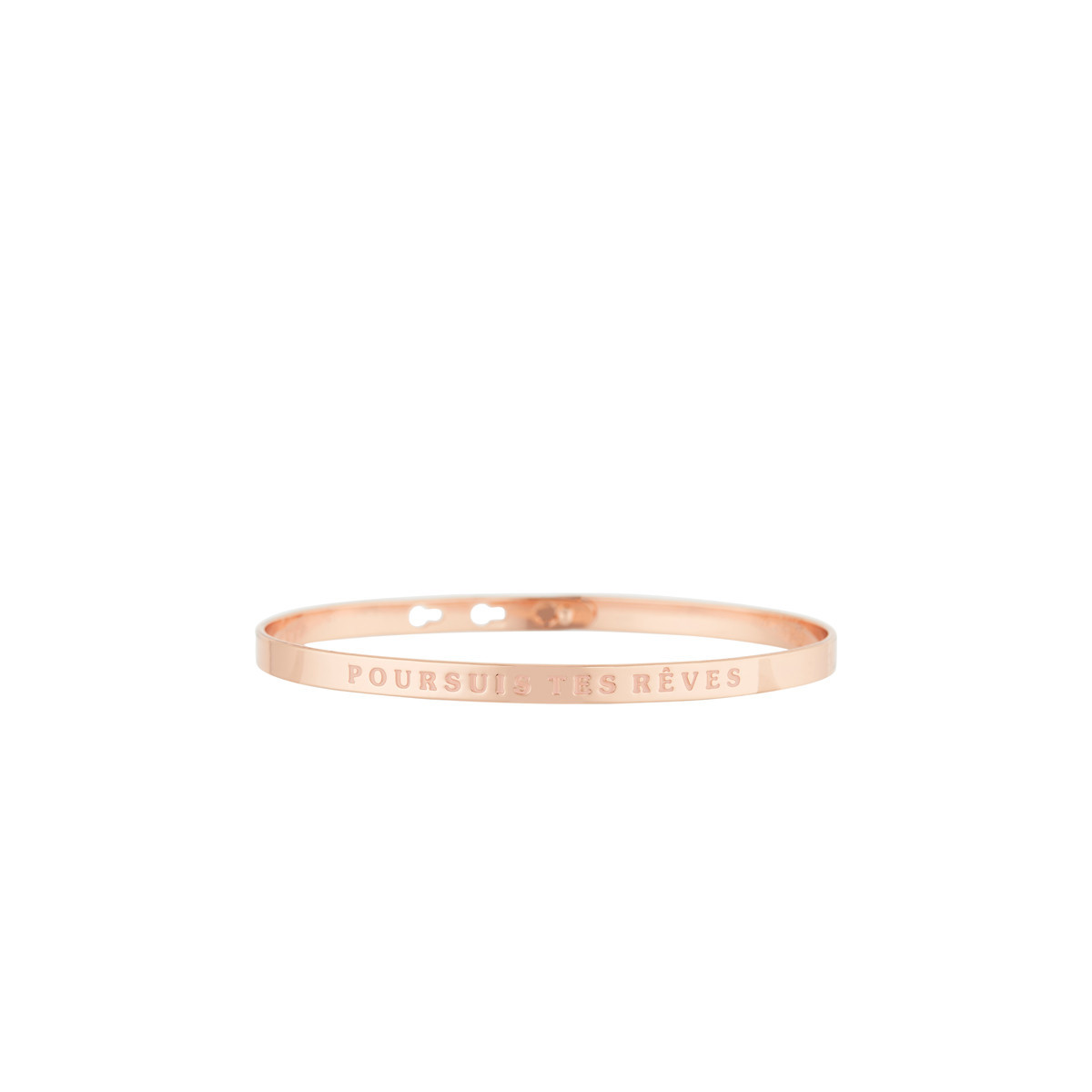 Bracelet POURSUIS TES RÊVES Bracelet à message "Poursuis Tes Rêves" Laiton rosé