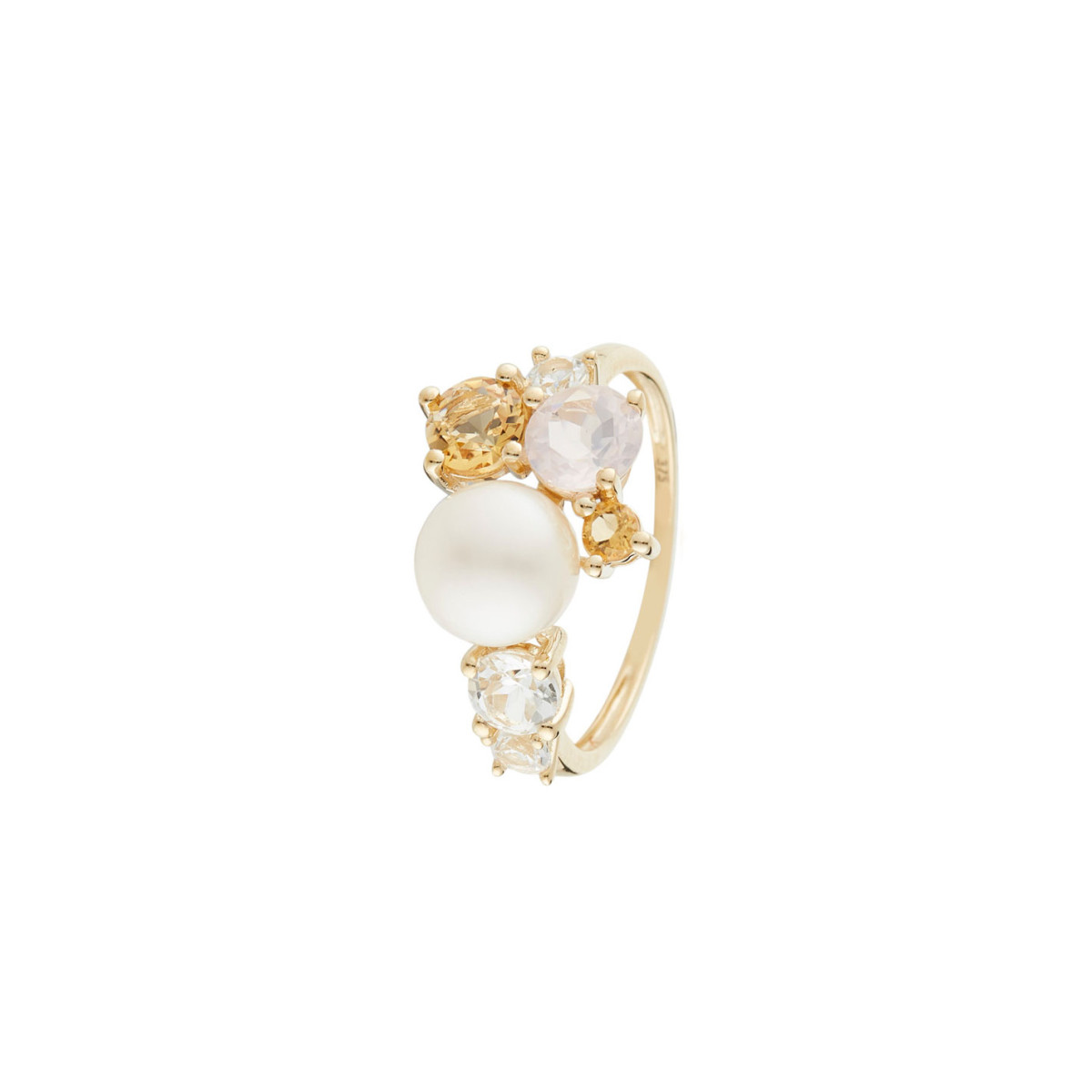 Bague Namada Or Blanc Zirconium Bague "Mylène" Or jaune et Multipierres