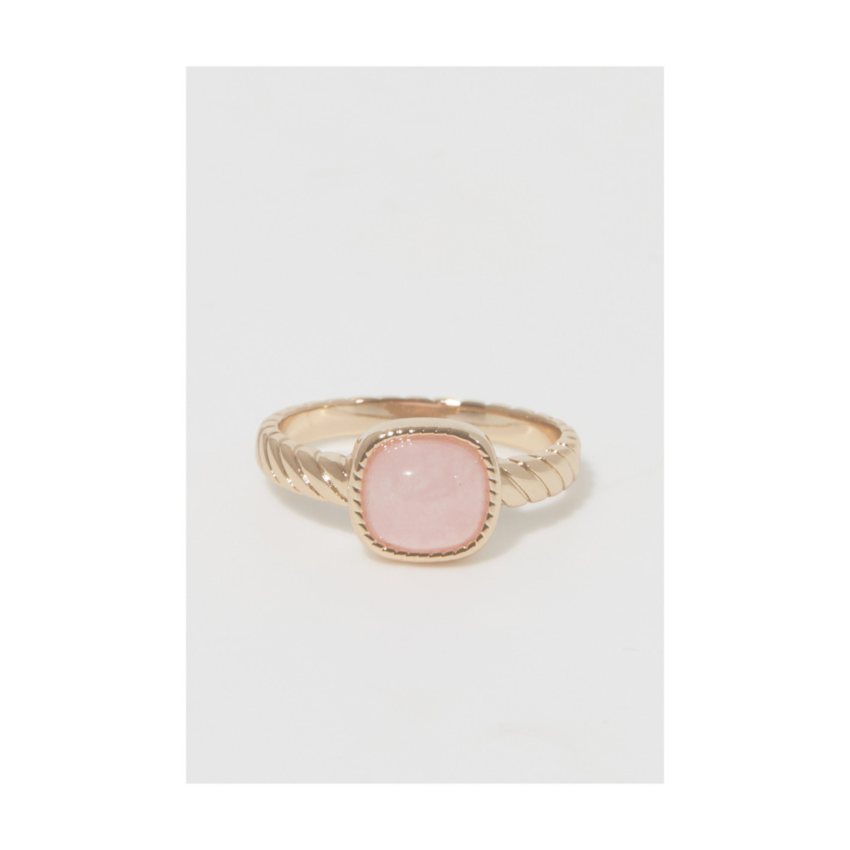 Bague "Pamela", rose quartz Bague "Azurielle", rose quartz Laiton doré
