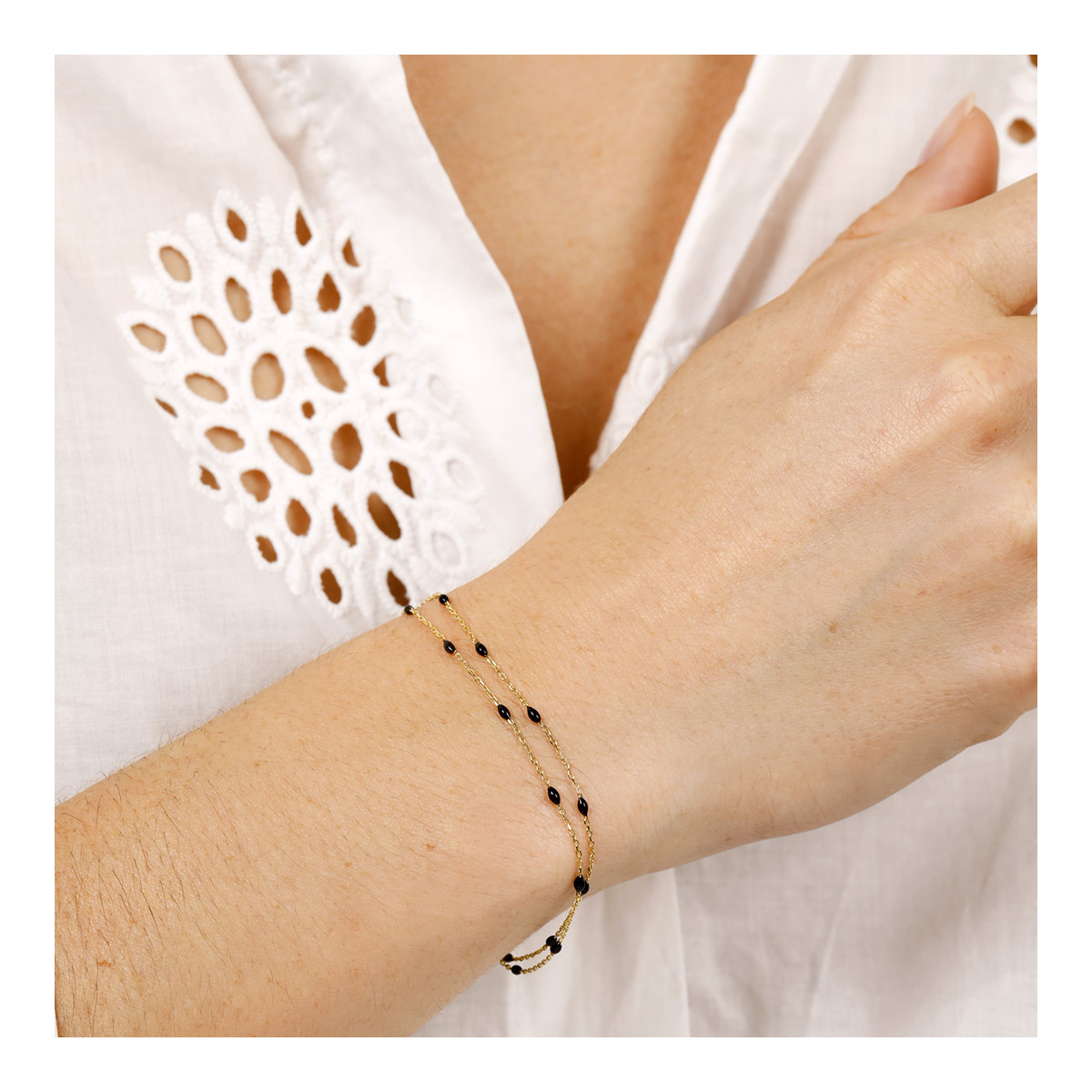 Bracelet "Claudie" Or jaune et émail Bracelet "Améthyste" Or jaune