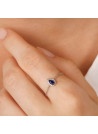 Bague chaîne "Blue Tear Saphir" Or blanc et Diamants