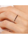 Bague Alliance "Sobriété" Or blanc et Diamants noirs