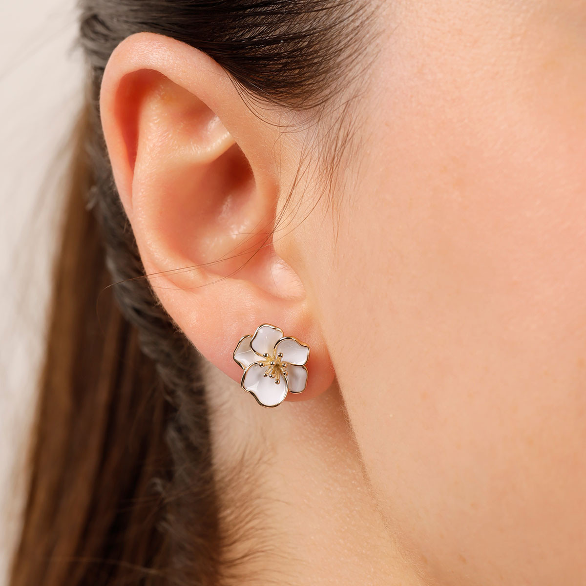 Boucles d'oreilles Or Jaune et Email Boucles d'oreilles "Mythique" Or jaune et Email
