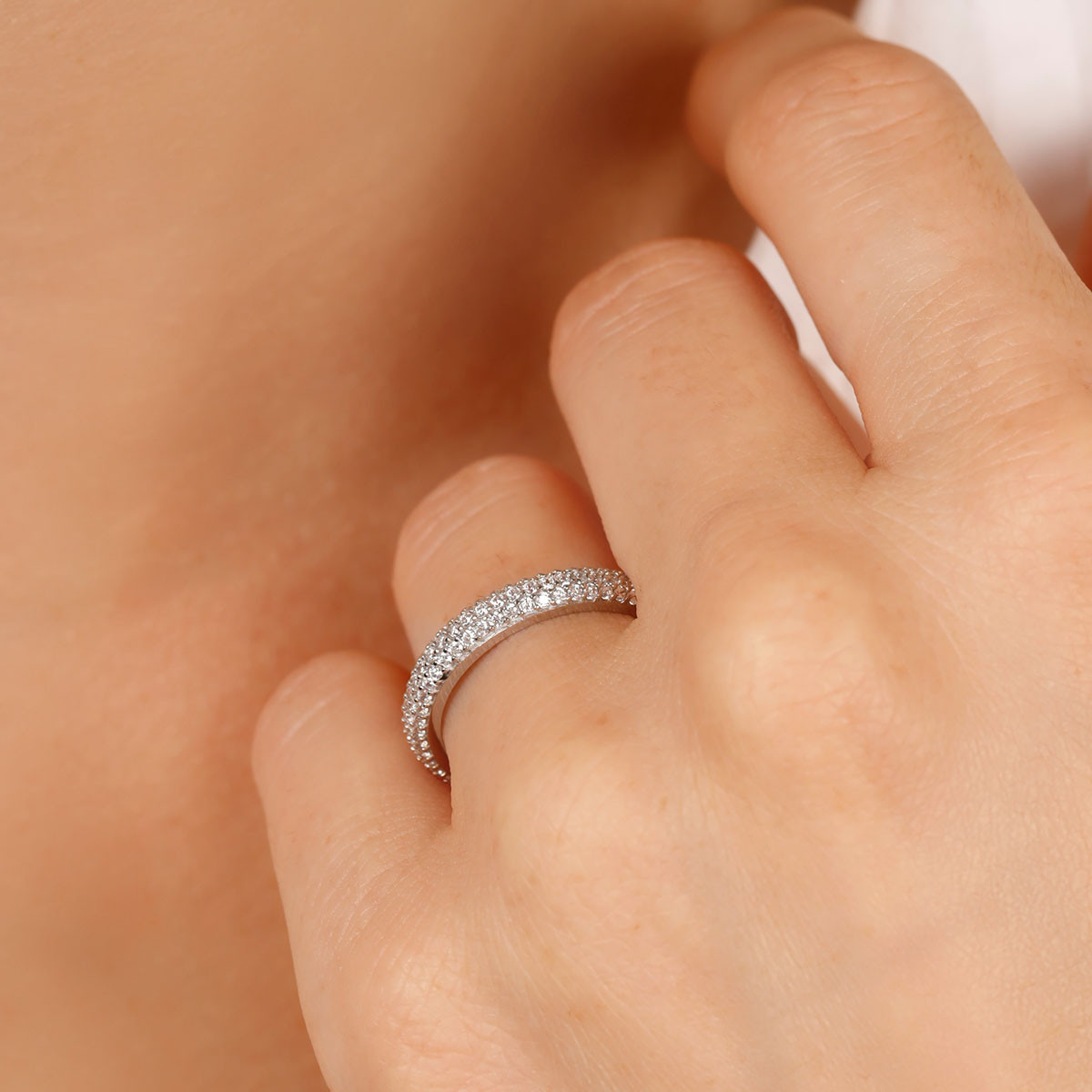 Bague "Halo" Or blanc