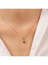 Pendentif Or Jaune Diamant et Saphir