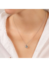 Pendentif Or Blanc et Topaze