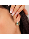 Boucles d'oreilles dorées et turquoise
