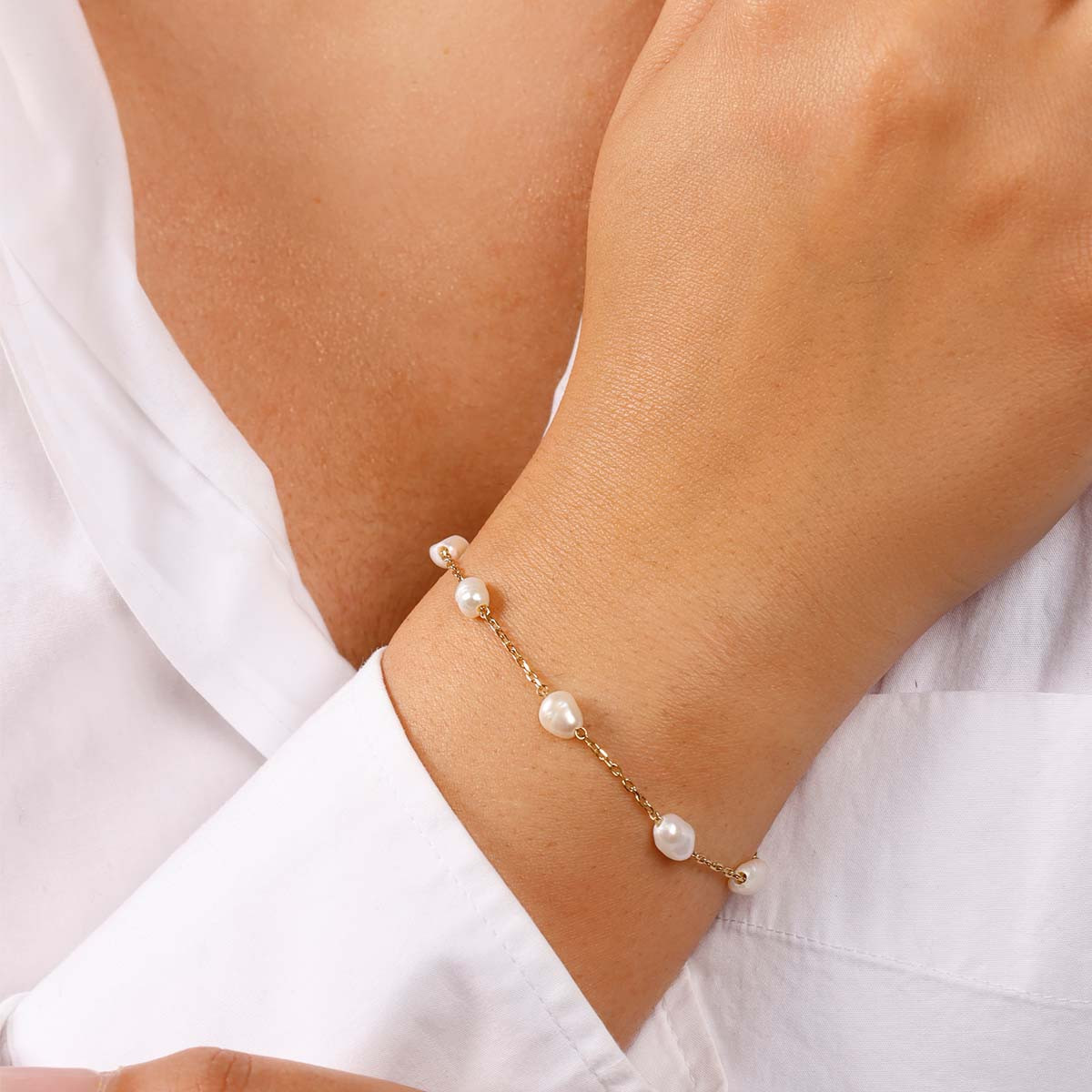 Bracelet Rosefield "Multi Pearl Bracelet Gold" - JBLPG-J603