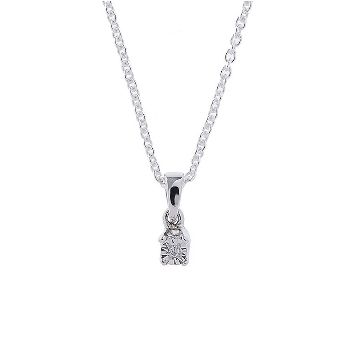Pendentif Or Blanc et Diamant Pendentif Or Blanc et Diamant