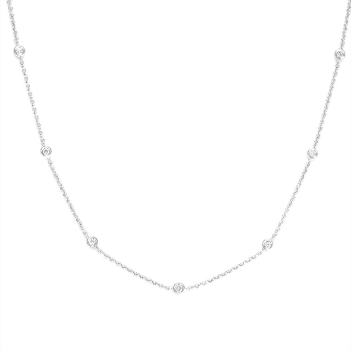 Collier Or Blanc et Diamant Collier "Docile" Or blanc et Diamant