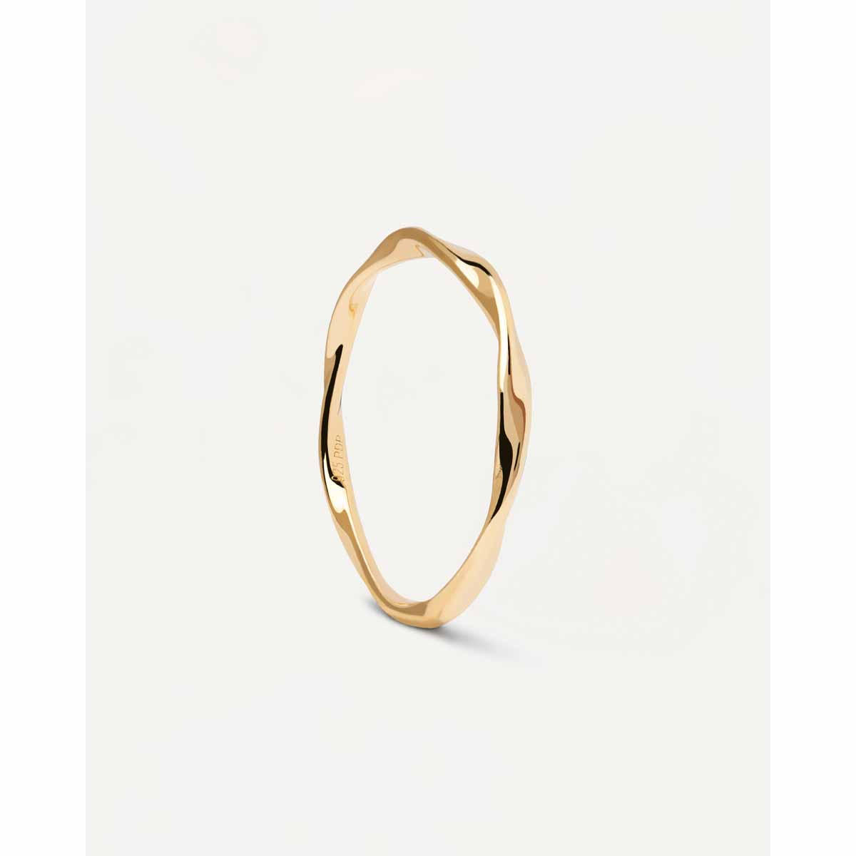 PDPAOLA Bague en argent plaqué or - Spiral Gold - AN01-804