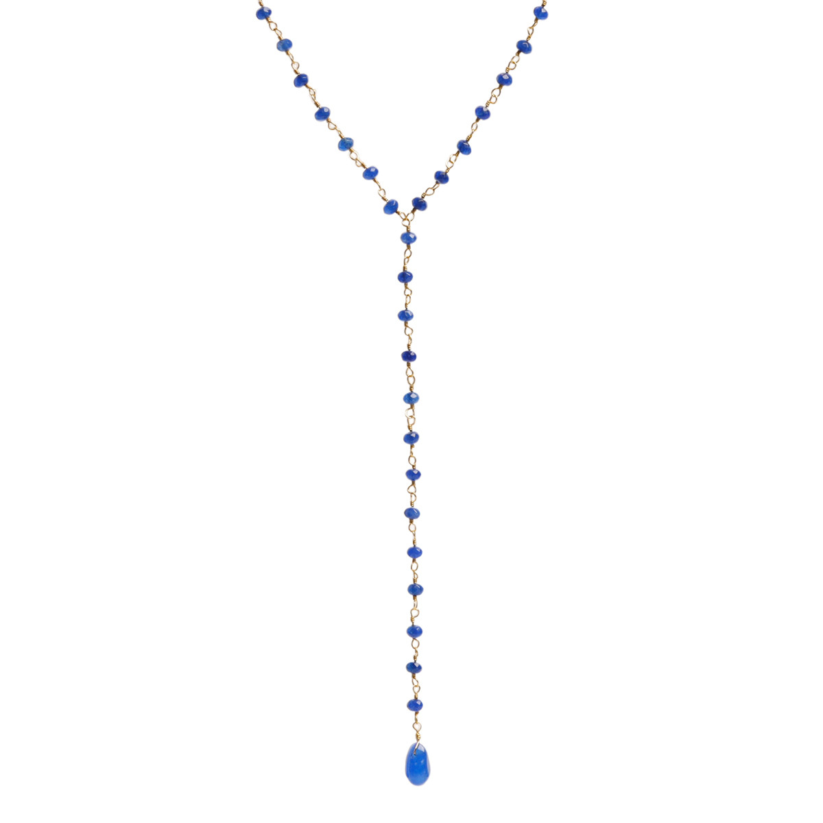 Collier "Glacialis" Jade bleu Laiton doré