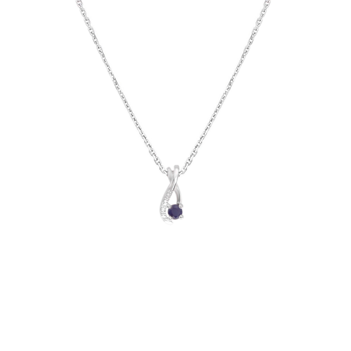 Pendentif Or Blanc Diamant et Saphir Pendentif "Icare Brillant" Or blanc et Saphir