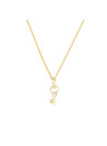 Collier Or Jaune 375/1000"Clef du Cadenas Coeur"Zirconium