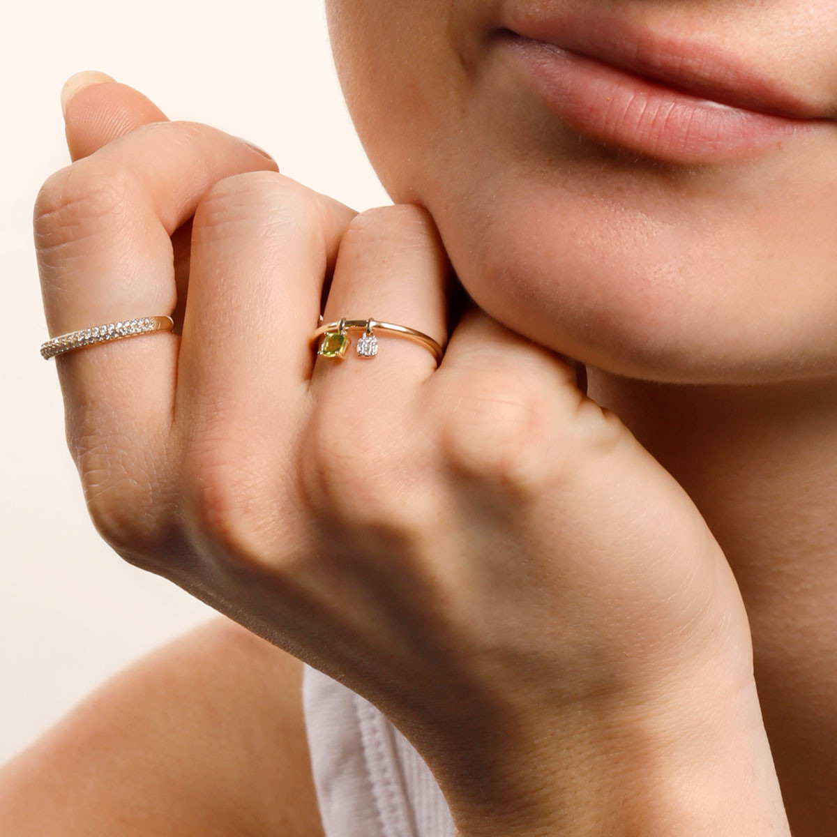 Bague "Darling Peridot" Or, Péridot et Diamants