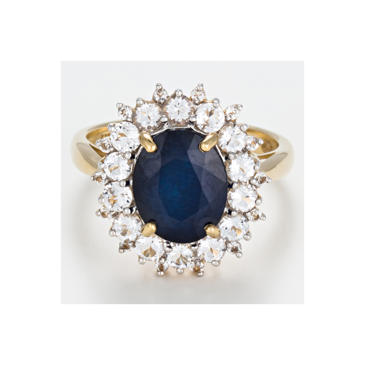 Bague "Soleil Bleu" Or jaune