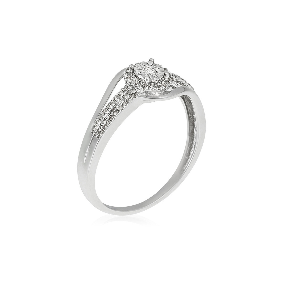 Bague "Elue de ton cœur" Or et Diamants Bague " Léa" Or blanc et Diamant