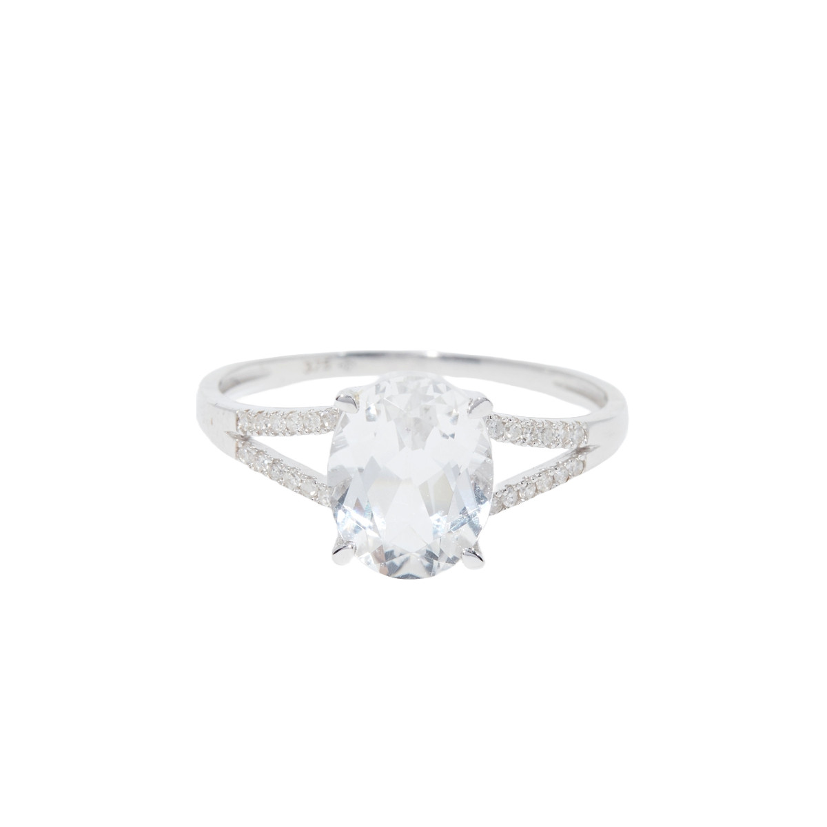 Bague "Miri" Or, Diamants et Topaze Bague "Alix" Or blanc et Topaze