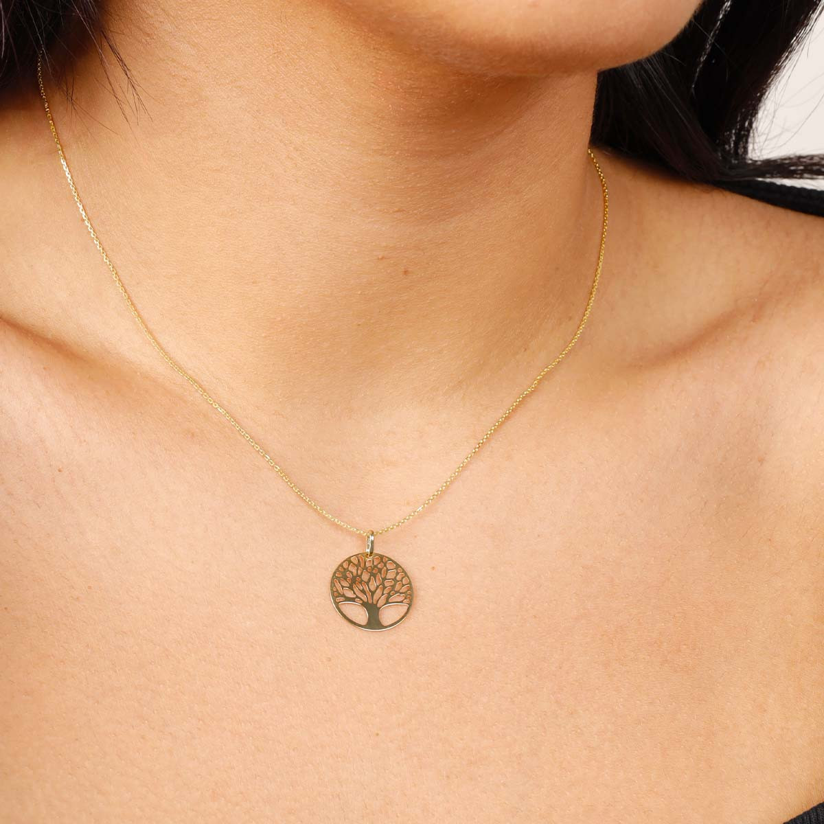 Pendentif arbre médaille Or Jaune Pendentif "Hélice" Or jaune