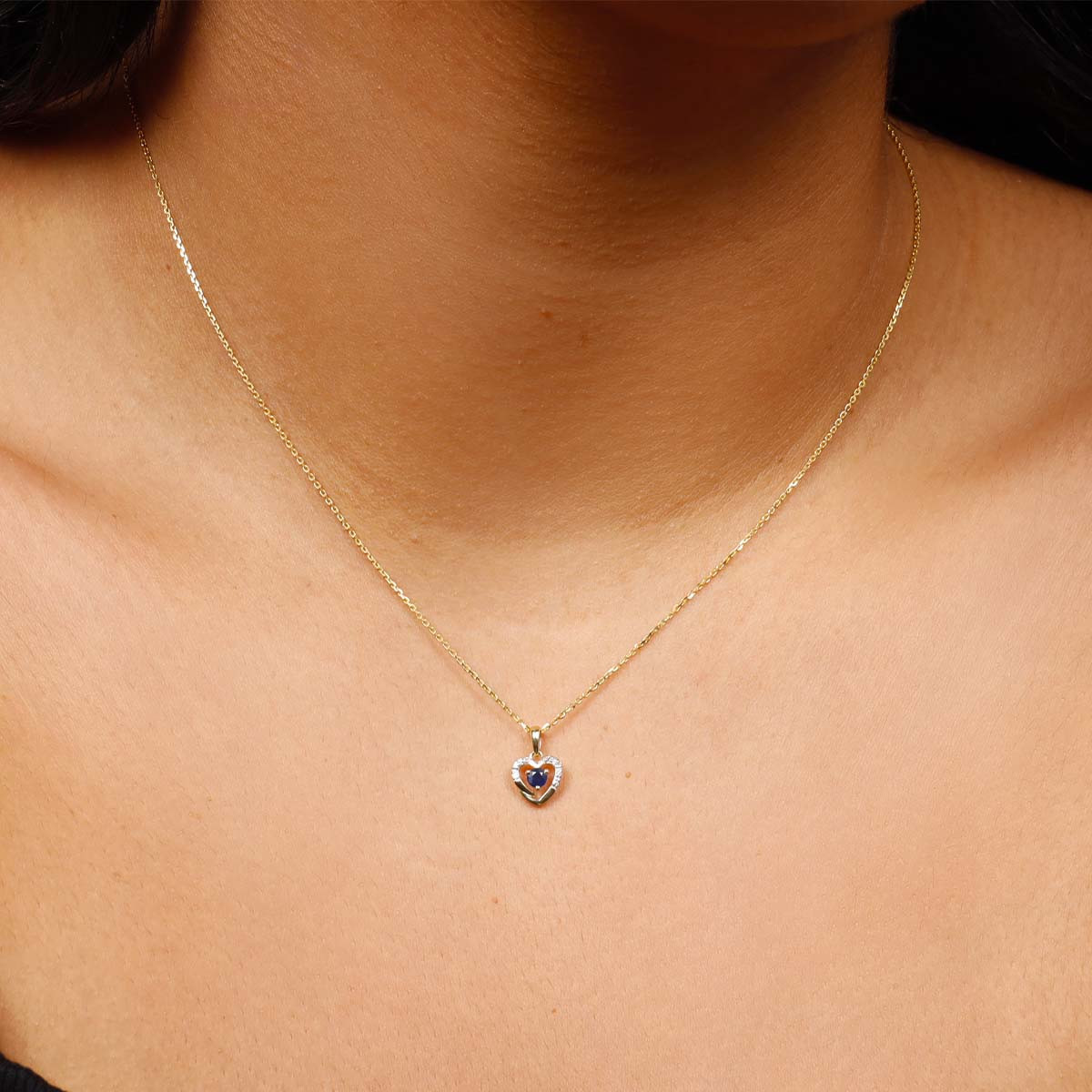 Pendentif Or Jaune Diamant et Saphir Pendentif "Engouement Enchanté" Or jaune et Saphir