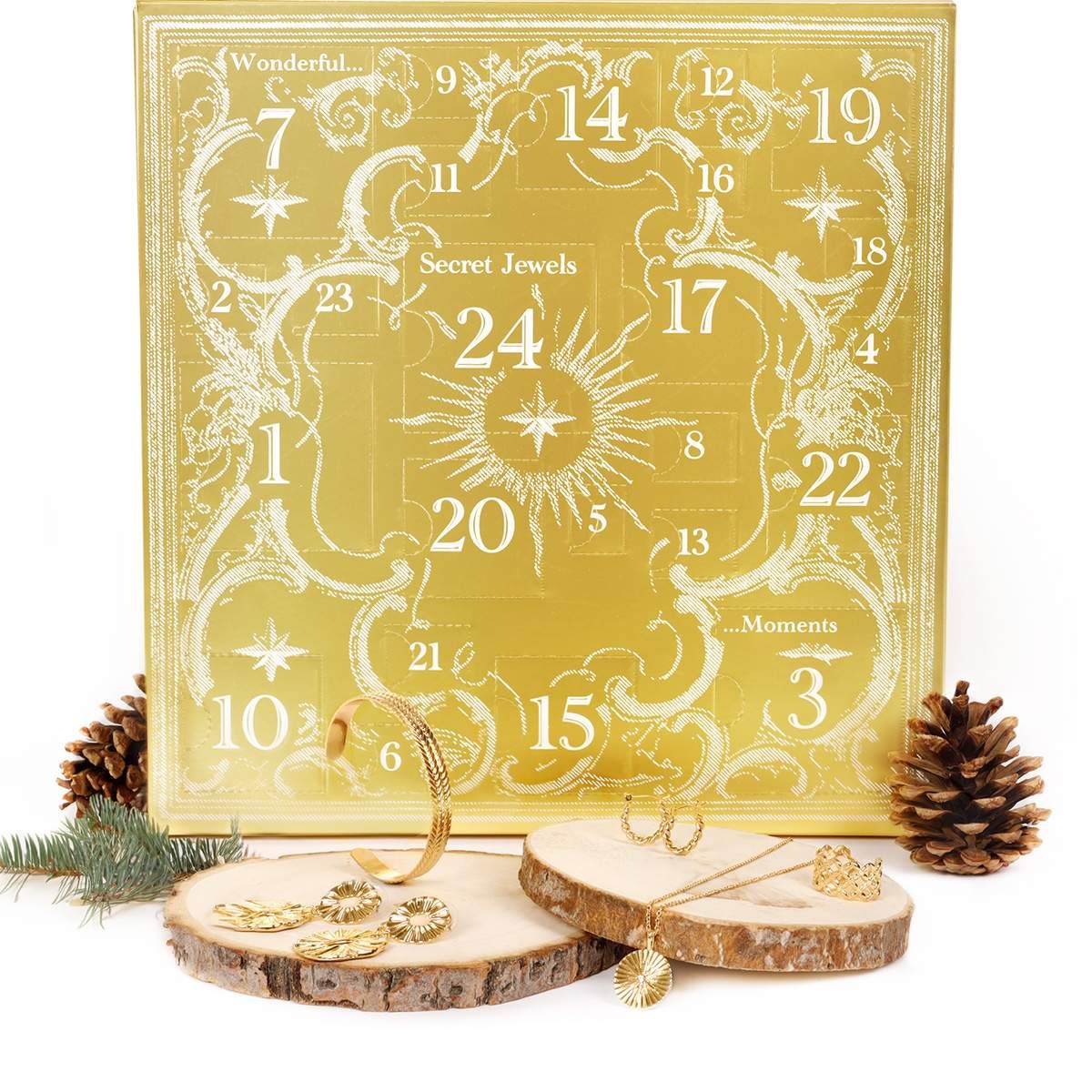 Calendrier de l'Avent 2023 Doré - 24 Bijoux dorés Calendrier de l'Avent Doré - 24 Bijoux dorés