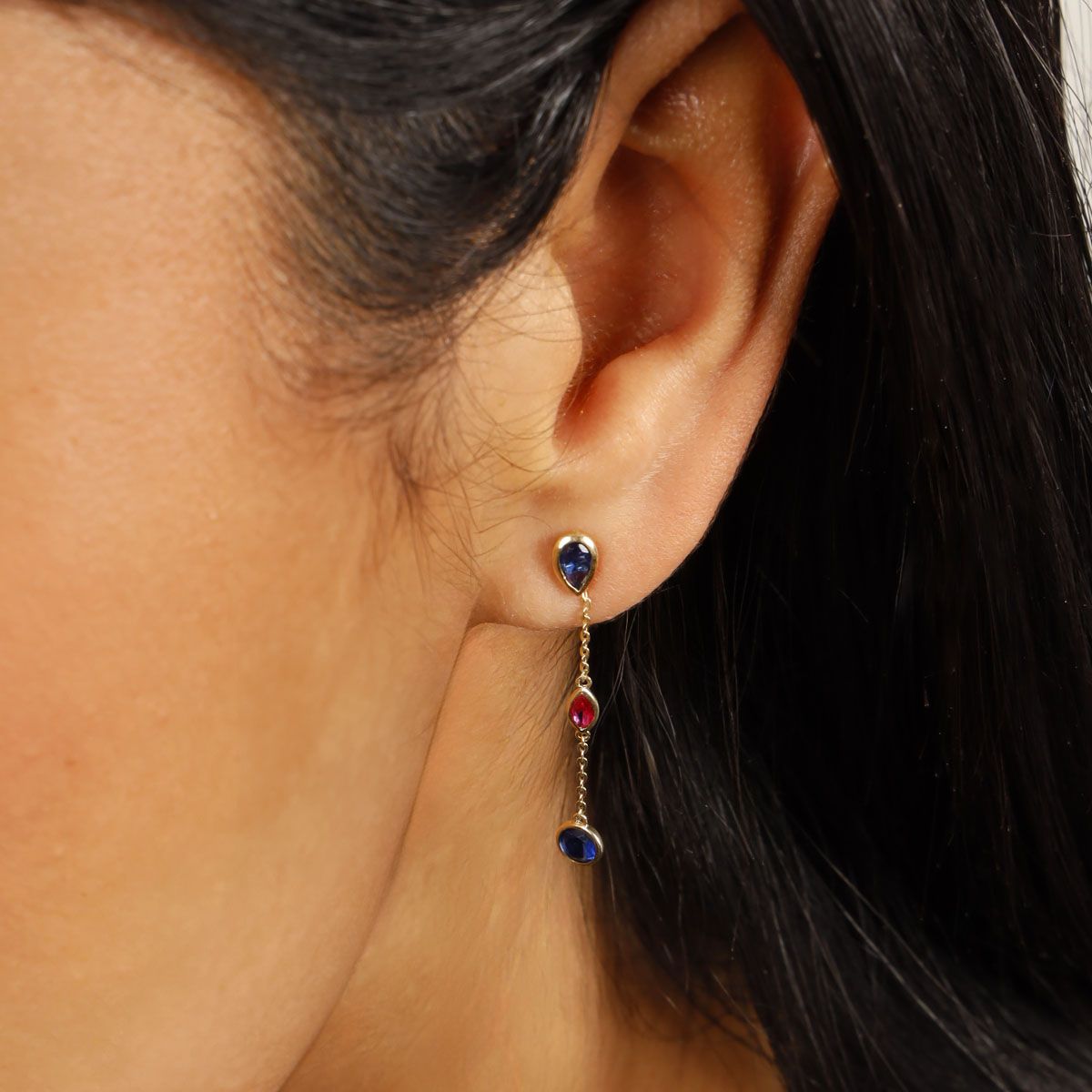 Boucles d'oreilles Or jauneet zirconium Boucles d'oreilles Or jaune et zirconium