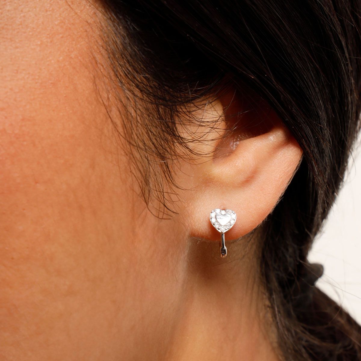 Boucles d'oreilles Or Blanc 375 et Diamants