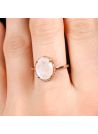 Bague "Emotion" Or, Diamants et pierre de lune